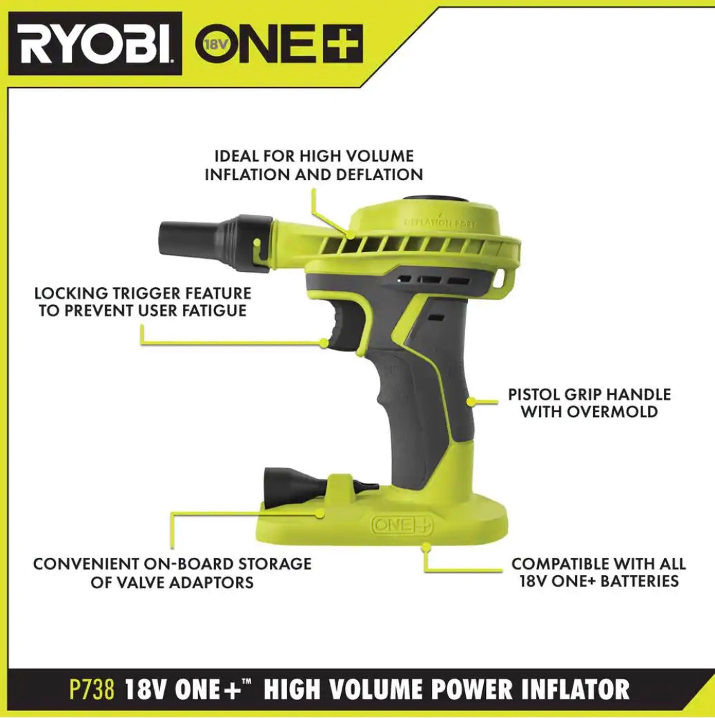18V ONE+ High Volume Power Inflator Image 2