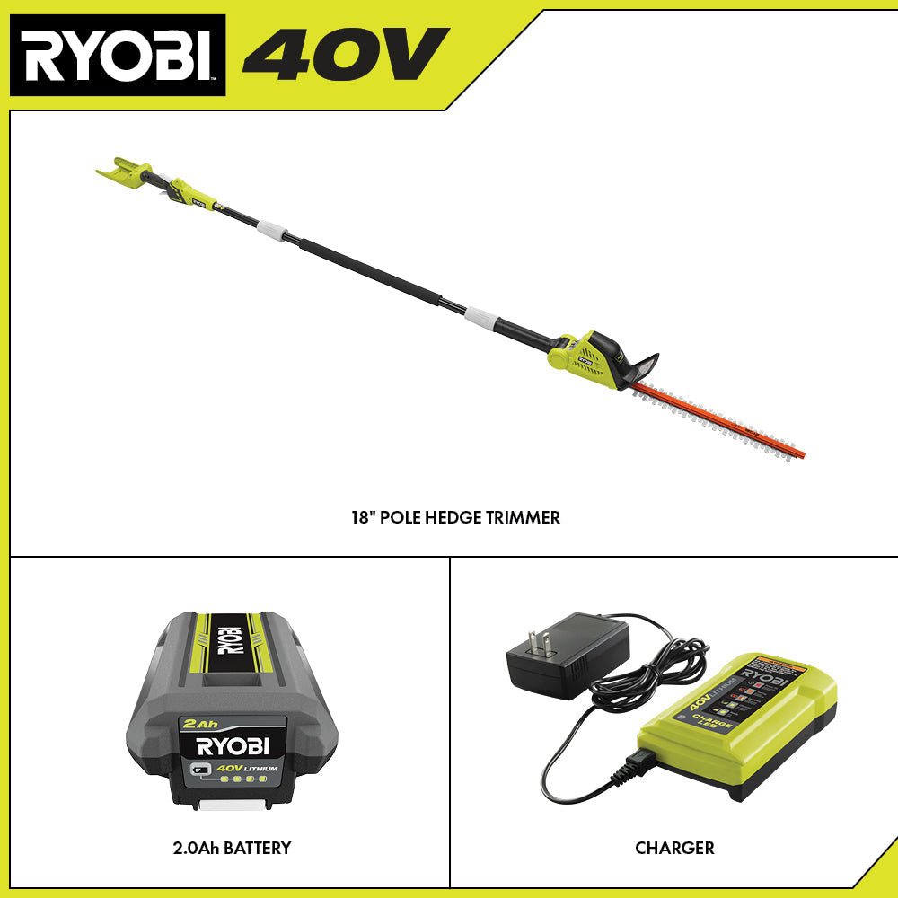 40V 18" POLE HEDGE TRIMMER KIT Image 2