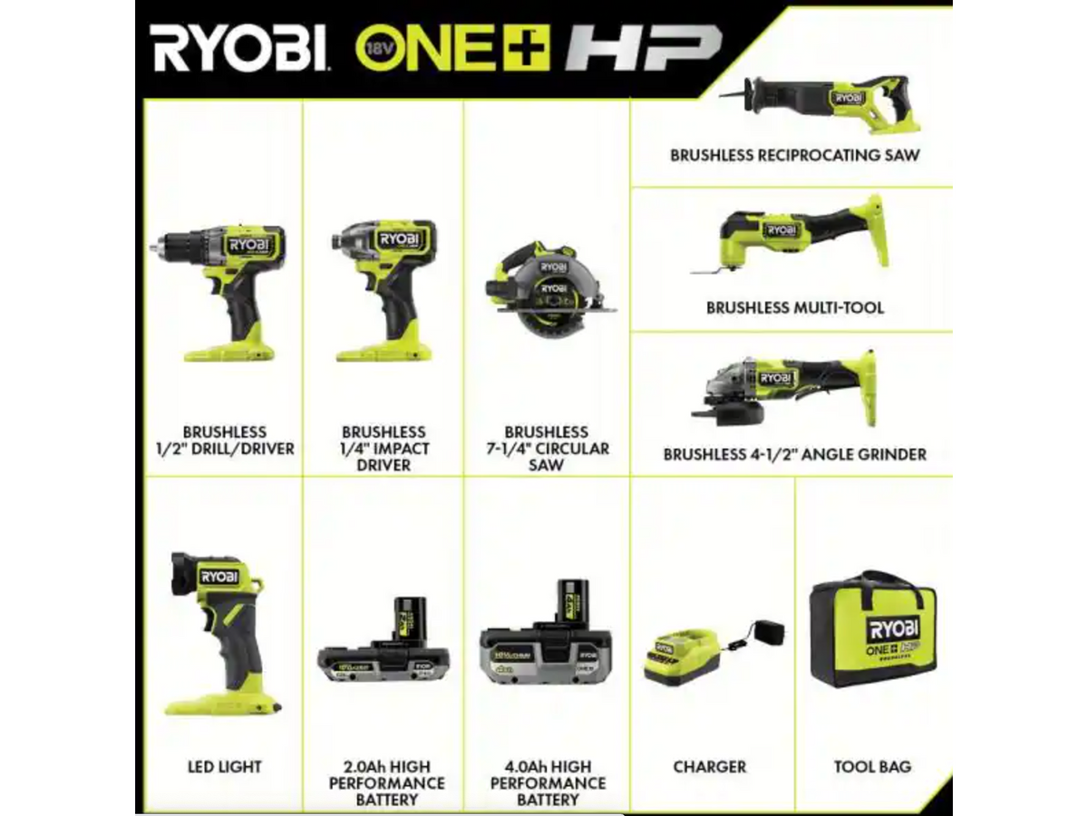 18V Brushless 8-Tool Combo Kit Image 2