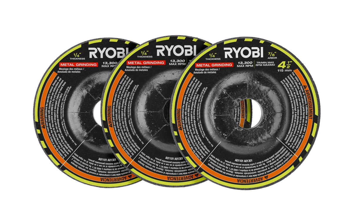 3 PC. 4-1/2" Metal Grinding Wheel Set image