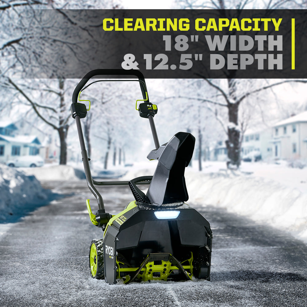 40V HP Brushless 18" Single-Stage Auger-Propelled Snow Blower