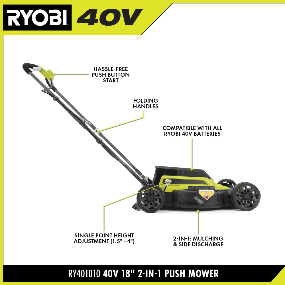 40V 18" 2-IN-1 PUSH MOWER KIT Image 3