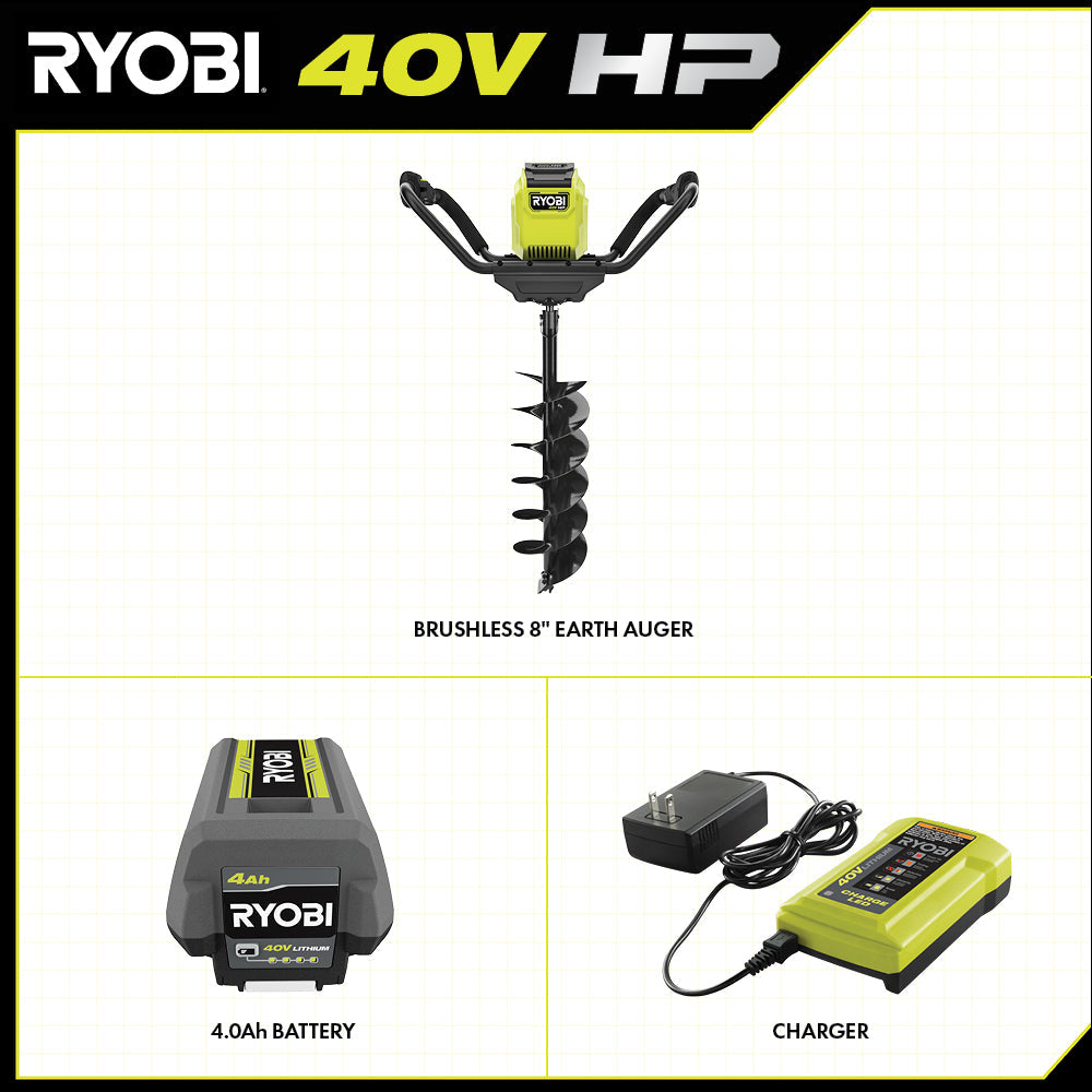 40V HP BRUSHLESS 8" EARTH AUGER KIT Image 3