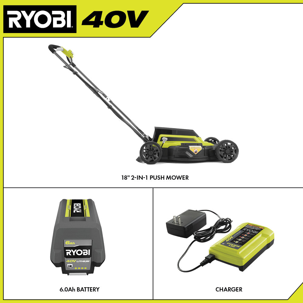 40V 18" 2-IN-1 PUSH MOWER KIT Image 2