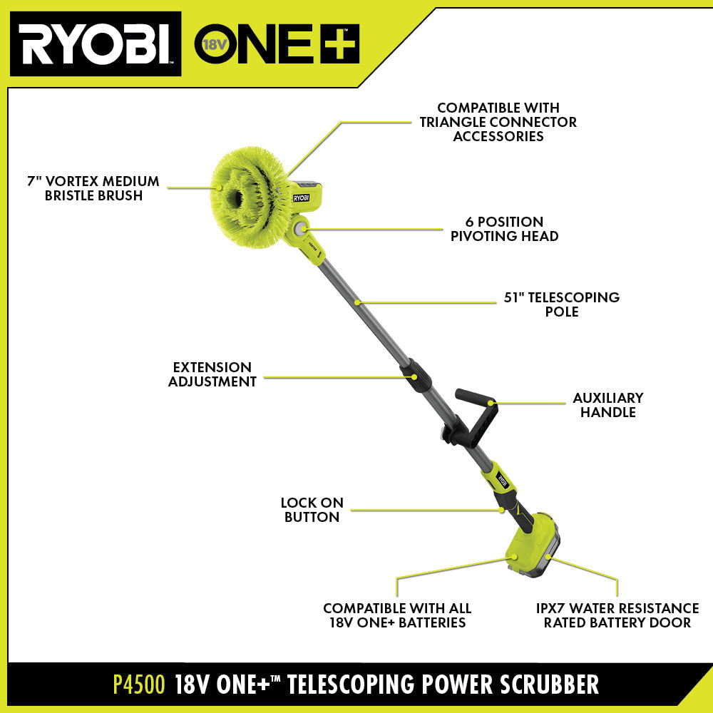 18V ONE+ VORTEX Telescoping Power Scrubber