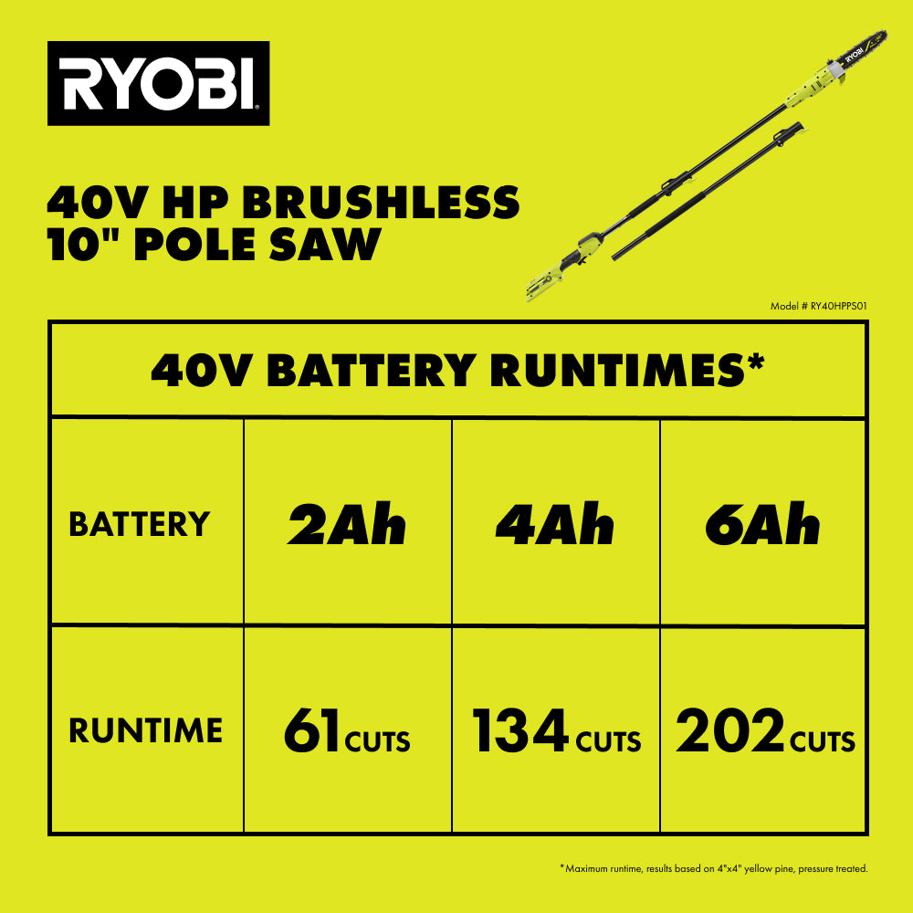 40V HP Brushless 10" Pole Saw Kit