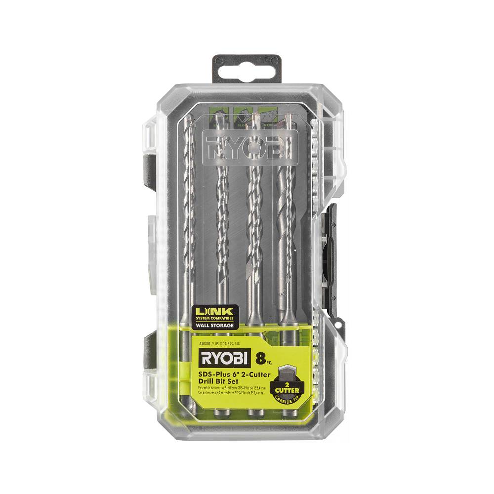 8 PC. SDS-PLUS 6" 2-CUTTER DRILL BIT SET image