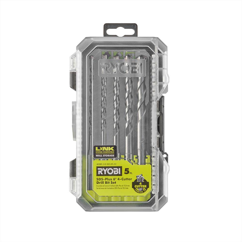 5 PC. SDS-PLUS 6" 4-CUTTER DRILL BIT SET image